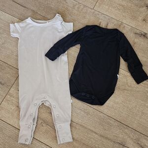 Posh Peanut Cream and Black Kids One Pieces